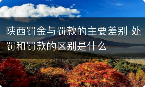 陕西罚金与罚款的主要差别 处罚和罚款的区别是什么