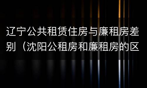 辽宁公共租赁住房与廉租房差别（沈阳公租房和廉租房的区别）