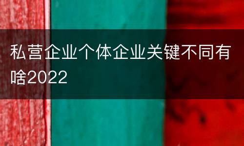 私营企业个体企业关键不同有啥2022