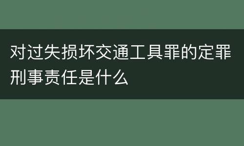 对过失损坏交通工具罪的定罪刑事责任是什么