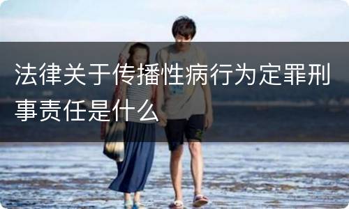 法律关于传播性病行为定罪刑事责任是什么