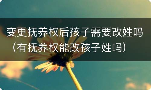 变更抚养权后孩子需要改姓吗（有抚养权能改孩子姓吗）