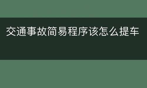交通事故简易程序该怎么提车