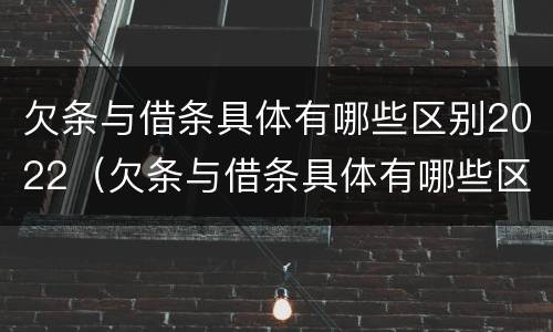 欠条与借条具体有哪些区别2022（欠条与借条具体有哪些区别2022怎么写）