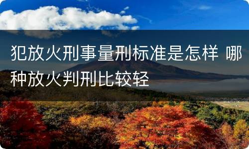 犯放火刑事量刑标准是怎样 哪种放火判刑比较轻
