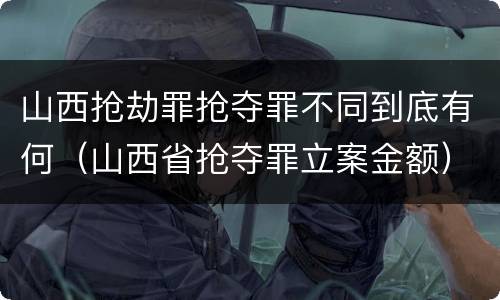 山西抢劫罪抢夺罪不同到底有何（山西省抢夺罪立案金额）