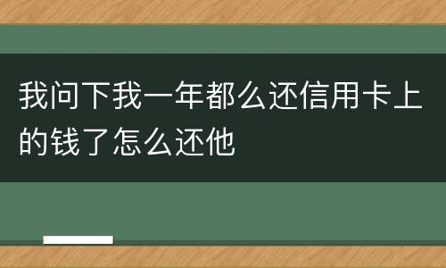 我问下我一年都么还信用卡上的钱了怎么还他