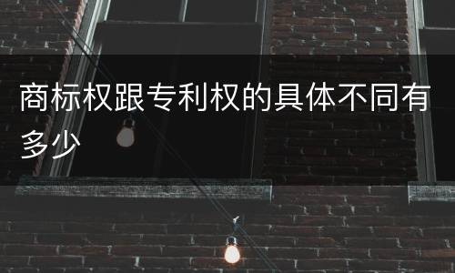 商标权跟专利权的具体不同有多少