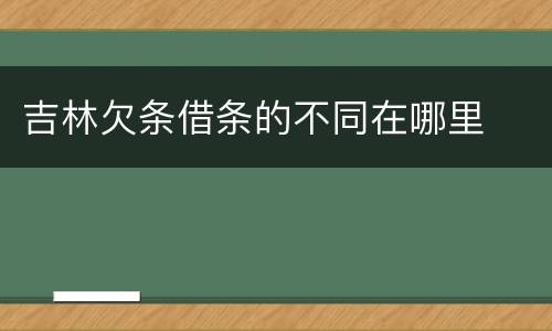 吉林欠条借条的不同在哪里