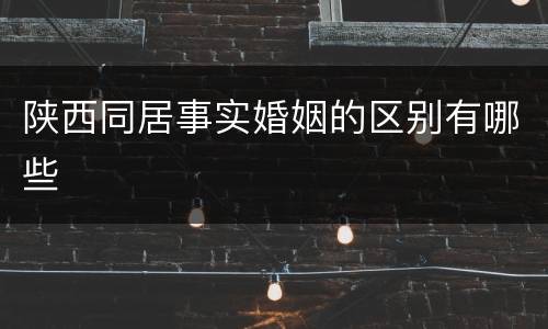 陕西同居事实婚姻的区别有哪些