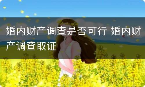 婚内财产调查是否可行 婚内财产调查取证