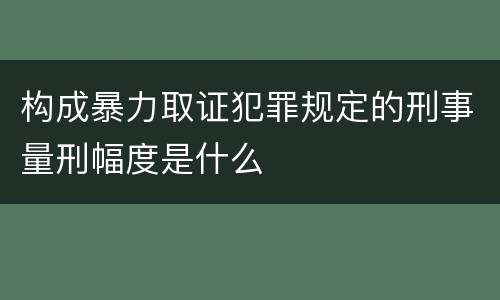 构成暴力取证犯罪规定的刑事量刑幅度是什么