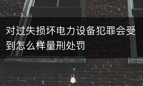 对过失损坏电力设备犯罪会受到怎么样量刑处罚