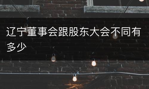 辽宁董事会跟股东大会不同有多少