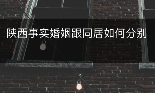 陕西事实婚姻跟同居如何分别