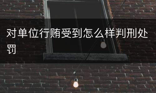 对单位行贿受到怎么样判刑处罚
