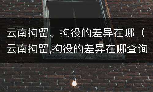云南拘留、拘役的差异在哪（云南拘留,拘役的差异在哪查询）