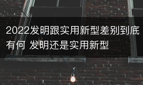 2022发明跟实用新型差别到底有何 发明还是实用新型