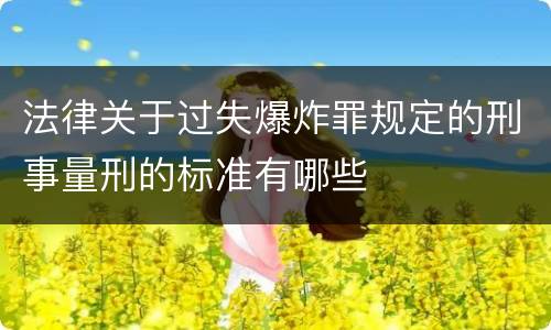 法律关于过失爆炸罪规定的刑事量刑的标准有哪些