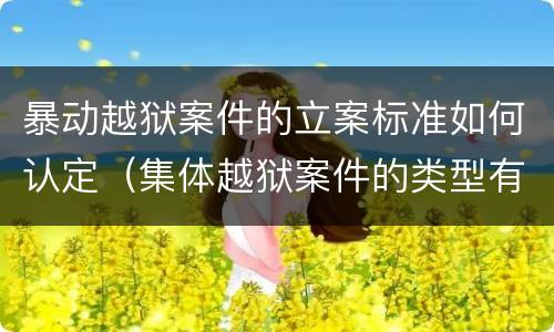 暴动越狱案件的立案标准如何认定（集体越狱案件的类型有( ）
