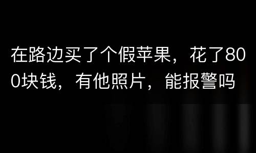 在路边买了个假苹果，花了800块钱，有他照片，能报警吗