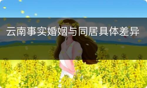 云南事实婚姻与同居具体差异