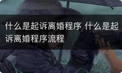 什么是起诉离婚程序 什么是起诉离婚程序流程