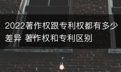 2022著作权跟专利权都有多少差异 著作权和专利区别