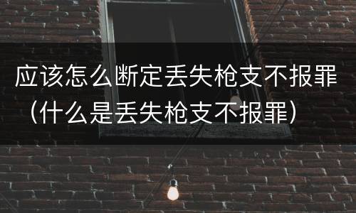 应该怎么断定丢失枪支不报罪(什么是丢失枪支不报罪)