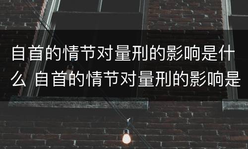 自首的情节对量刑的影响是什么 自首的情节对量刑的影响是什么情况