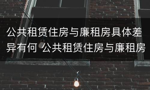 公共租赁住房与廉租房具体差异有何 公共租赁住房与廉租房的区别