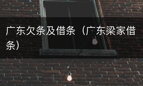 广东欠条及借条（广东梁家借条）