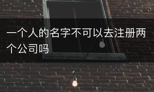 一个人的名字不可以去注册两个公司吗