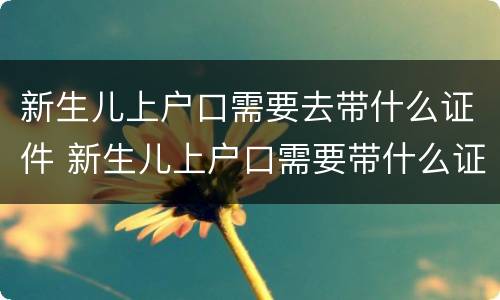 新生儿上户口需要去带什么证件 新生儿上户口需要带什么证件?