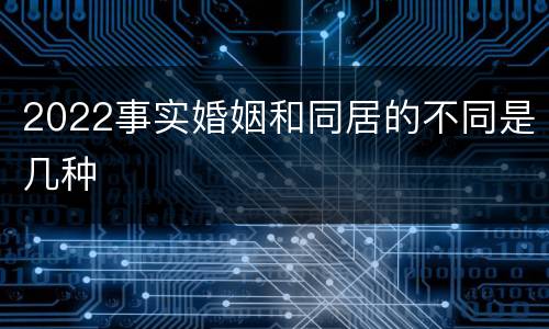 2022事实婚姻和同居的不同是几种