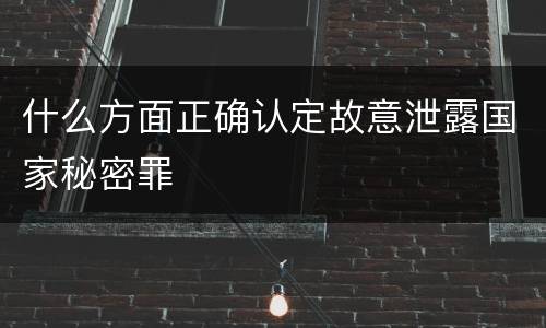 什么方面正确认定故意泄露国家秘密罪