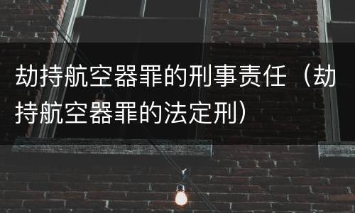劫持航空器罪的刑事责任（劫持航空器罪的法定刑）