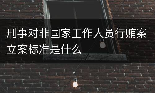 刑事对非国家工作人员行贿案立案标准是什么