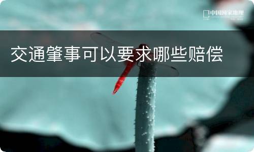 交通肇事可以要求哪些赔偿