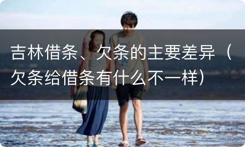吉林借条、欠条的主要差异（欠条给借条有什么不一样）