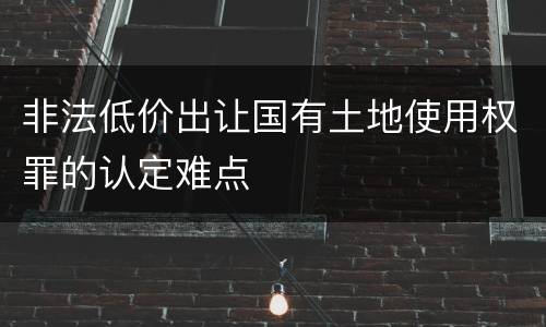 非法低价出让国有土地使用权罪的认定难点
