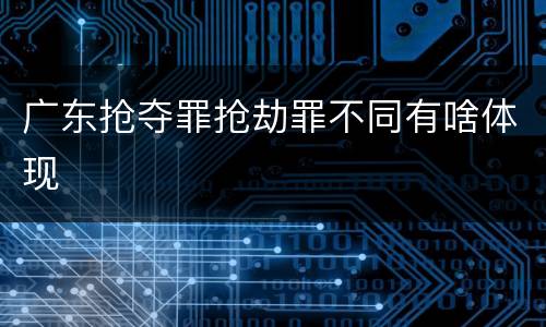 广东抢夺罪抢劫罪不同有啥体现