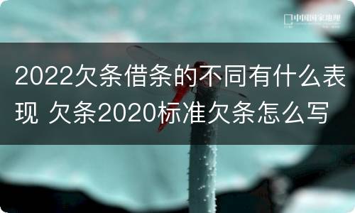 2022欠条借条的不同有什么表现 欠条2020标准欠条怎么写