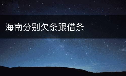 海南分别欠条跟借条
