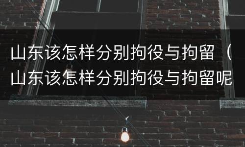 山东该怎样分别拘役与拘留（山东该怎样分别拘役与拘留呢）