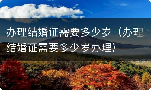 办理结婚证需要多少岁（办理结婚证需要多少岁办理）