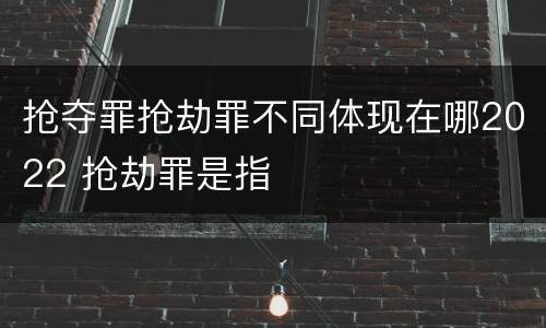 抢夺罪抢劫罪不同体现在哪2022 抢劫罪是指