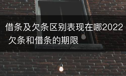 借条及欠条区别表现在哪2022 欠条和借条的期限