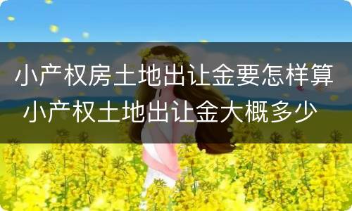 小产权房土地出让金要怎样算 小产权土地出让金大概多少
