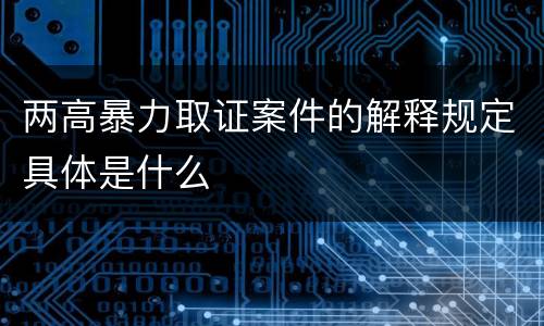 两高暴力取证案件的解释规定具体是什么